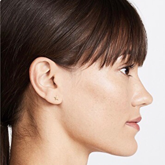 NWOT Madewell Little Star Brass Stud Earrings - Picture 4 of 5